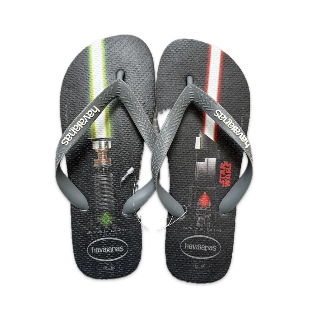 NWOT Havaianas Star Wars Lightsaber Flip Flops Men’s 8 Women’s 9/10 Black Unisex